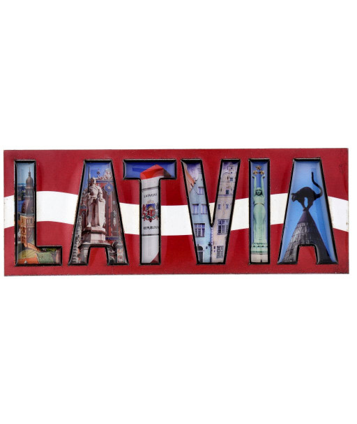 Latvijas ledusskapja magnēts ar foto burtiem